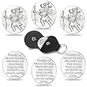 Sureio 3 Pcs Saint Christopher Medal Pocket Coin Token with Black Leather