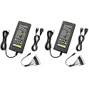 3-Prong Security Camera Power Adapter,12V 5A 100V-240V Camera Power Adapter 8-Way Power Splitter Cable for CCTV/Camer/DVR (Pack of 2)