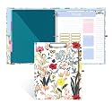 3 Ring Binder, 0.75 Inch Binder Organizer with 5 Tab Dividers, File Folder Labels, A4 Memo Pad & to Do List Planners for Women, Men, School Supplies and Office Supplies, Colorful Flowers