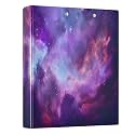 3 Ring Binder Purple Galaxy Space 1.5 inch Binders