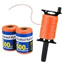 3 Roll Mason Line String Line - #18 Braided Nylon String - 500 Ft Length - Nylon with Reloadable Line Reel Twine for Gardening Or Masonry Tools - Perfect Construction String (Orange)