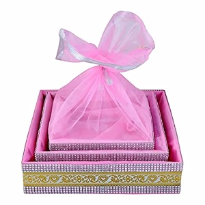 3 set gift organizer baskets wedding favour baskets dry fruit gifting box wedding hamper trays baby shower gift packing baby pink