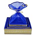 3 Set Gift Organizer Baskets, Wedding favour baskets, Dry fruit Gifting Box, Wedding Hamper Trays, Baby Shower Gift Packing (Royal Blue)