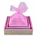 3 Set Gift Organizer Baskets, Wedding favour baskets, Dry fruit Gifting Box, Wedding Hamper Trays, Baby Shower Gift Packing (Baby Pink)