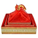 3 Set Gift Organizer Baskets, Wedding favour baskets, Dry fruit Gifting Box, Wedding Hamper Trays, Baby Shower Gift Packing (Baby Pink)