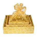 LINE 'N' CURVES 3 Set Gift Organizer Baskets, Wedding favour baskets, Dry fruit Gifting Hampers, Wedding Hamper Trays, Baby Shower Gift Packaging Hamper (Floral Gold)