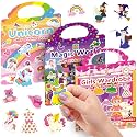 3 Sets Reusable Sticker Book for Toddlers 3-6, Jelly Sticker Books for Toddler, Travel Sticker Activity Toys for Kids 3 4 5 6 Years Old Girls &amp; Boys (Unicorn+Magic+Wardrobe)
