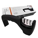 3 Slot Knife Sharpener Professional Kitchen Chef Knife Sharpener with 3 Stage Design - Stainless Steel & Tungsten Steel Black