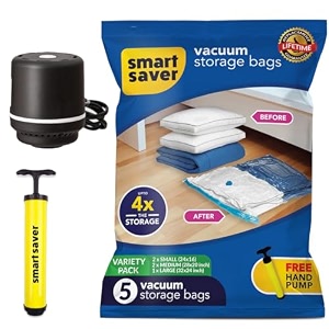 smart saver plastic vacuum compression bagsvacuum storage bagsvacuum bags for travelspace saver vacuum bags3jumbo  electric and manual pumpwhite