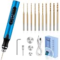 3-Speed Cordless Mini Drill Pen With 10 Small Drill Bits,Rechargeable Electric Hand Drill Pin Vise,Resin Drill Set For Jewelry Making, Resin, Plastic, Wood, Keychains DIY (BLUE)