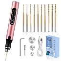 3-Speed Cordless Mini Drill Pen With 10 Small Drill Bits, Rechargeable Electric Hand Drill Pin Vise, Resin Drill Set For Jewelry Making, Resin, Plastic, Wood, Keychains DIY (PINK)