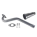 3 Stage Exhaust Header Pipe For Coleman CT100U Predator 79cc 98cc 3HP Mini Bike FRP GMB100 GPS Rascal Baja Doodlebug Dirt Bug Mini Bike Silver