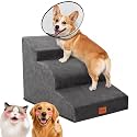 3-Step Curved Dog Stairs 15.7" H for Small Dogs Low Couch &amp; Sofa