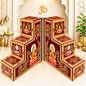 3 Step Diya Stand for Pooja Pack of 2 for Diwali Décor, Navratri, Ganpati