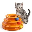 3-Tier Cat Track Toy Interactive 3 Layer Ball Roller Tower and Turntable Puzzle for Kitten Mental & Physical Exercise, Boredom Relief Toy | Tower of Tracks for Cats and Kittens (Color May Vary)