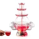 3-Tier Electric Cocktail Fountain Drink Machine3-Tier Cocktail MachineDrink Fountain for PartiesFlowing Water Fall Machine with LED Base & 5 Cups for Wedding Birthday Bar Events