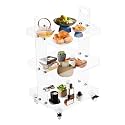 3 Tier Rolling Cart Clear Acrylic Utility Cart with Wheels 16.4" x 13.4" Large Storage Space Rolling Storage Cart Organizer for Bathroom Kitchen Office Craft Makeup