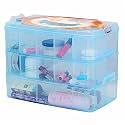 3-Tier Stackable Craft Storage Container Box Organizer with Adjustable Dividers-30 compartments for Art Craft Storage,Kids Toys,Jewelry, Beauty &amp; Sewing Accessories,Washi tape,Hot Wheels(Large Blue)