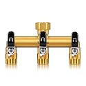 3-Way Garden Hose Splitter, Heavy-Duty Brass, 3/4" GHT (Black）