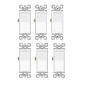 3 Way Rocker Switch White, Greencycle 6Pack Three Way/Single Pole Light Switch Rocker Switches 15A 120/277V, On/Off Rocker Paddle Interrupter, Residential/Commercial Grade,Home &amp; Office,UL/CUL