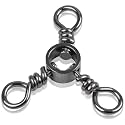 3 Way Swivels Fishing Tackle, 35pcs High Strength Triple Fishing Swivels Saltwater for Catfish Bottom Trolling Rig (6#)