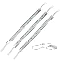 3 x 12 LED Strip Kit - Silver Cover with Cool White Light (6,000k) - Under Cabinet Furniture 120v/110v - Dimmable - Line Voltage - Professional Grade Electrician