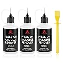 3 x 20ML Press-On Nail Glue Remover with Nail Removal Tool, Acetone-Free