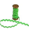 3 Yards of POLLY 8mm Rigid Ric-Rac Trim on a Wooden Spool, Love Bird Green