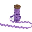 3 Yards of POLLY 8mm Rigid Ric-Rac Trim on a Wooden Spool, Paisley Purple