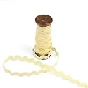 3 Yards of POLLY 8mm Rigid Ric-Rac Trim on a Wooden Spool, Buttercream