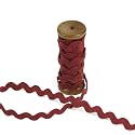 3 Yards of POLLY 8mm Rigid Ric-Rac Trim on a Wooden Spool, Burgundy