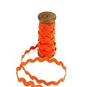 3 Yards of POLLY 8mm Rigid Ric-Rac Trim on a Wooden Spool, Firecracker Orange