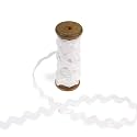 3 Yards of POLLY 8mm Rigid Ric-Rac Trim on a Wooden Spool, White