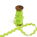 3 Yards of POLLY 8mm Rigid Ric-Rac Trim on a Wooden Spool, Neon Lime