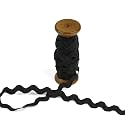 3 Yards of POLLY 8mm Rigid Ric-Rac Trim on a Wooden Spool, Black