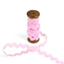 3 Yards of POLLY 8mm Rigid Ric-Rac Trim on a Wooden Spool, Cotton Candy Pink