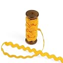 3 Yards of POLLY 8mm Rigid Ric-Rac Trim on a Wooden Spool, Daffodil
