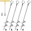 30" Ground Anchors Heavy Duty, 4 Pack Solid Steel Ground Anchors Screw in