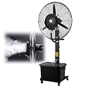30" Outdoor Misting Fan - 90° Oscillation, 11 Gallon Water Tank, Black Pedestal Cooler for Patio &amp; Garden, Perfect for Summer Heat Relief &amp; Outdoor Events