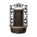 XBrand 30" Wall Mounted Waterfall Fountain, Indoor Outdoor Stone & Black Polyresin Metal Wall Fountain with Pump, Modern Cascading Water Feature for Patio, Garden, Balcony Decor