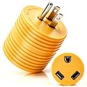 30 Amp to 110 Volt RV Adapter, NEMA 5-15P to TT-30R Electrical Power 30 Amp to 15 Amp 110 Adaptor, 15A Household Male to 30A RV Female Converter Plug for RV Camper Caravan Van Travel Trailer