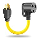30 Amp 4 Prong Twist Lock to 3 Prong RV Adapter Cord, Generator Plug NEMA L14-30P to TT-30R for Trailer Camper