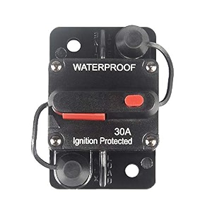 30 amp circuit breaker with manual reset 12v-36v dc waterproof surface mount for car audio rv marine boat truck trolling motors 30-300a car speaker resettable fuse