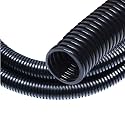 30 FT 1/2” Wire Loom Split Tubing,Dog Cat Cord Protector,Split Wire Loom Tubing Wire Conduit – Black (30FT 1/2")