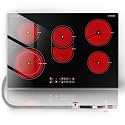 30 Inch 5 Burner Electric Cooktop, 8700W Built-in Electric Stove
