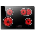 30 Inch Electric Cooktop 4 Burner, Electric Stove Top, 6600W Built-in