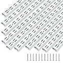 30 Inch Shelf Rails, 10 Pack White Double-Slot Steel Standards for Shelving