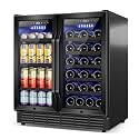 Velivi 30 Inch Wine and Beverage Refrigerator Black- Dual Zone Beverage Fridge Under Counter/Freestanding Drink and Beer Fridge Built-In Home Kitchen Bar or Office