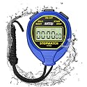 Waterproof Stopwatch, Large Display Silent Stop Watch for Coaches, Blue