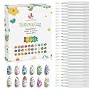 30 Metallic Colors Nail Art Pens Set, 3D Acrylic Paint Nail Polish Pens for Drawing & Dotting, Quick-Drying Nail Markers with Fine Tip, Manicure Design Tools for DIY Nail Art at Home & Salon